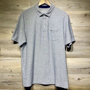 Vineyard Vines Edgartown Polo Shirt Mens Large Blue Striped Whale Logo Pocket